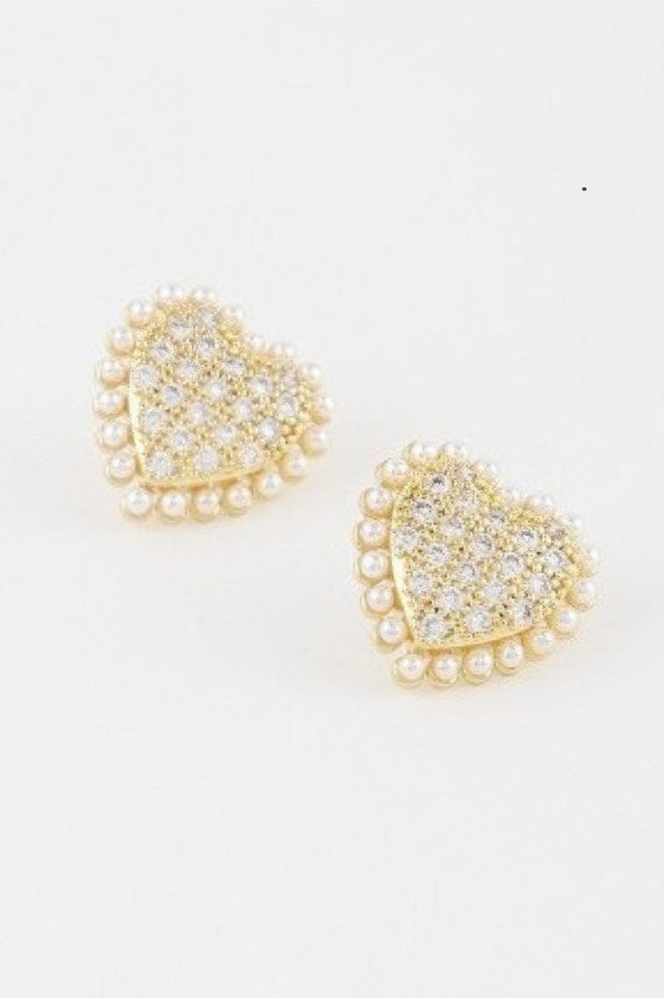 Beaded Heart Stud Earrings