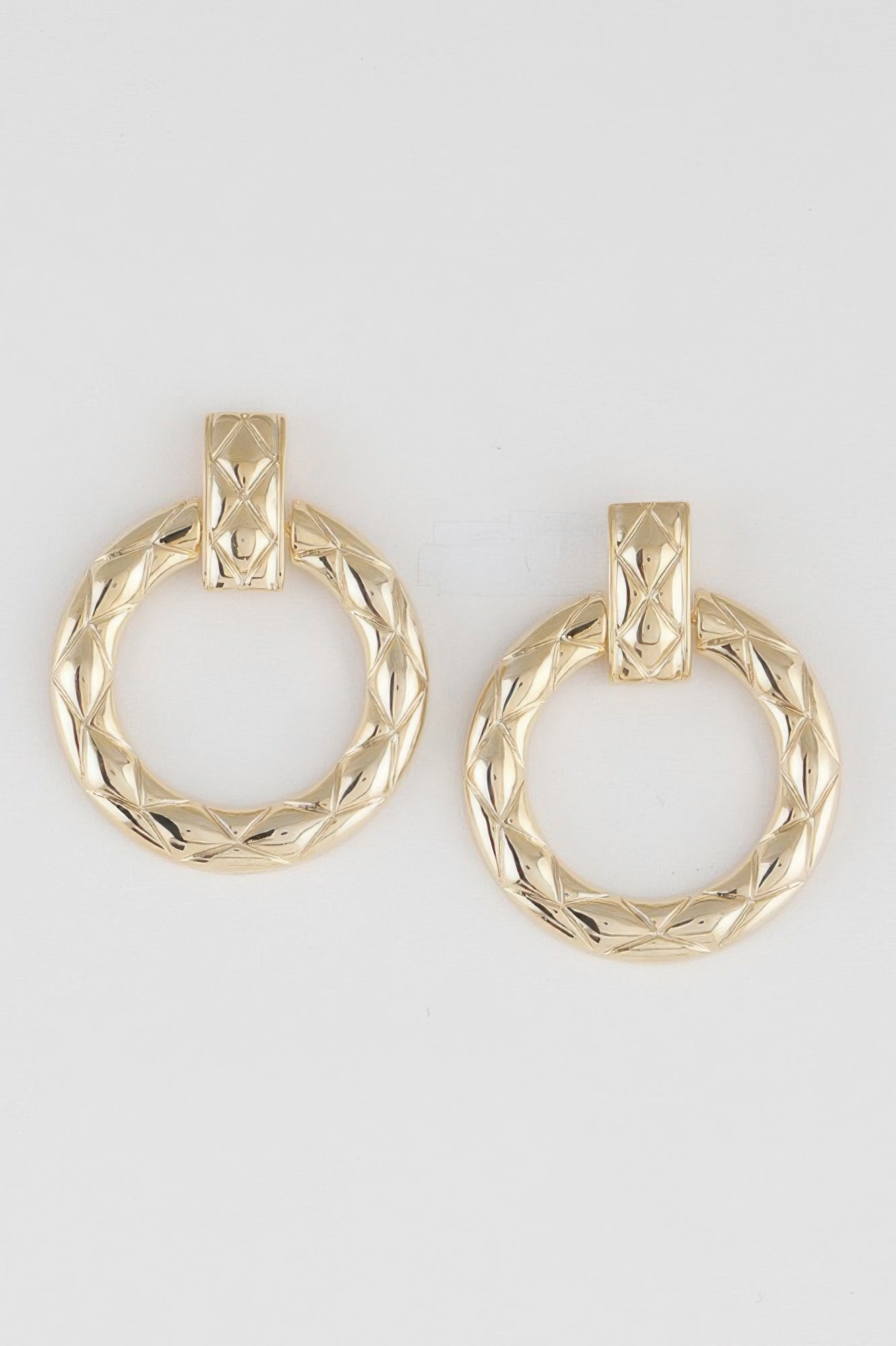 Open Diamond Disk Earrings