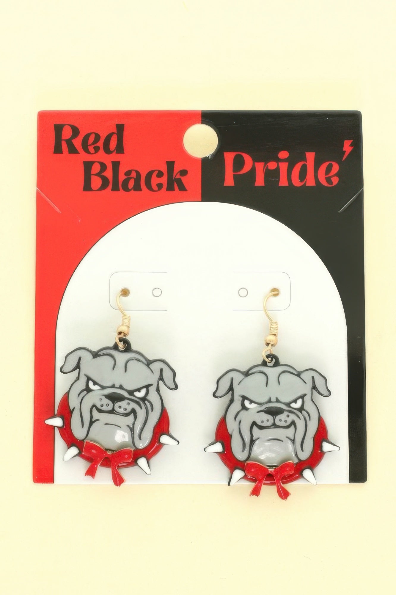Gameday Bulldog Mascot Drop Earrings