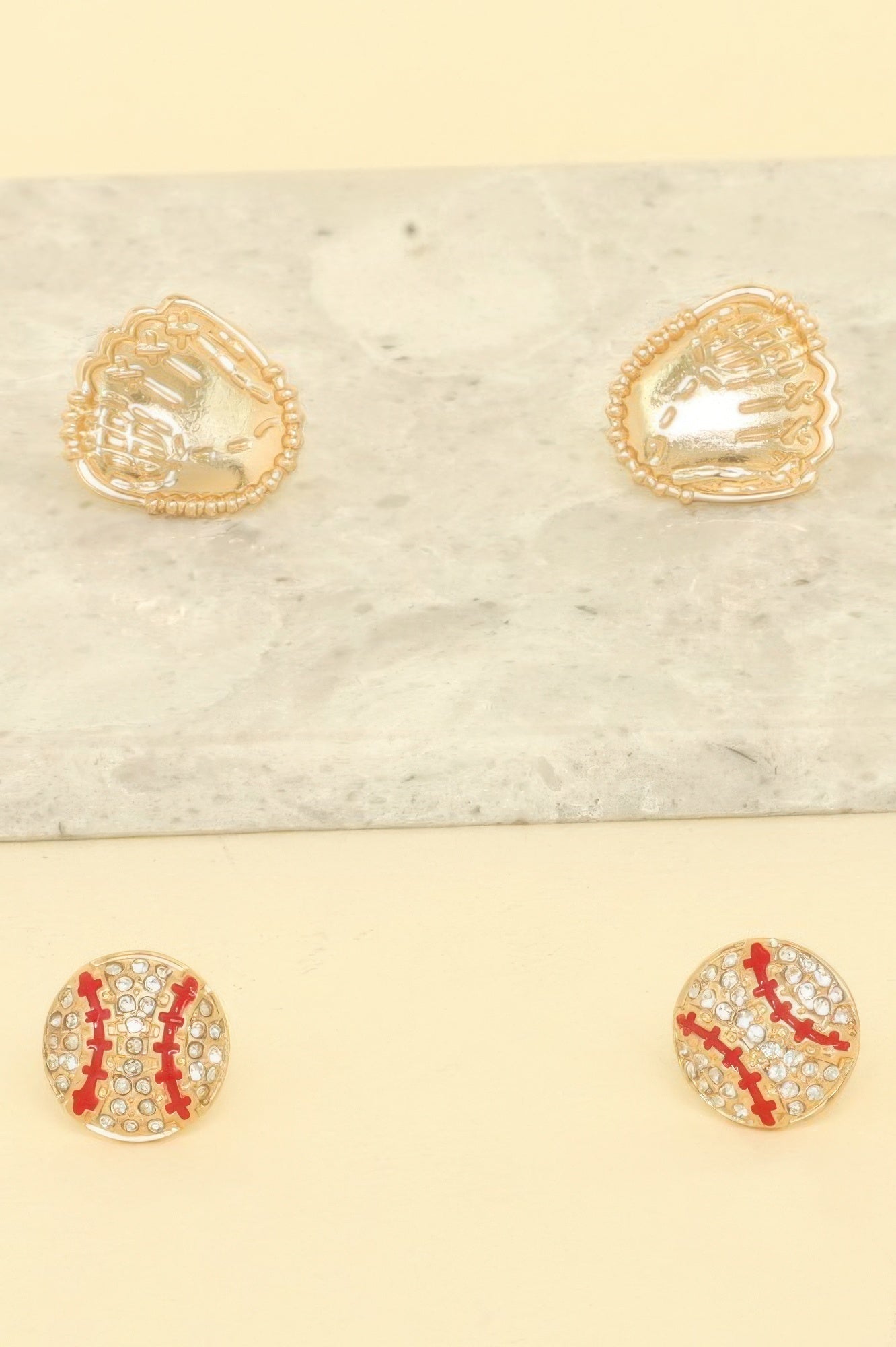 2-pair America's Pastime Theme Earring Set