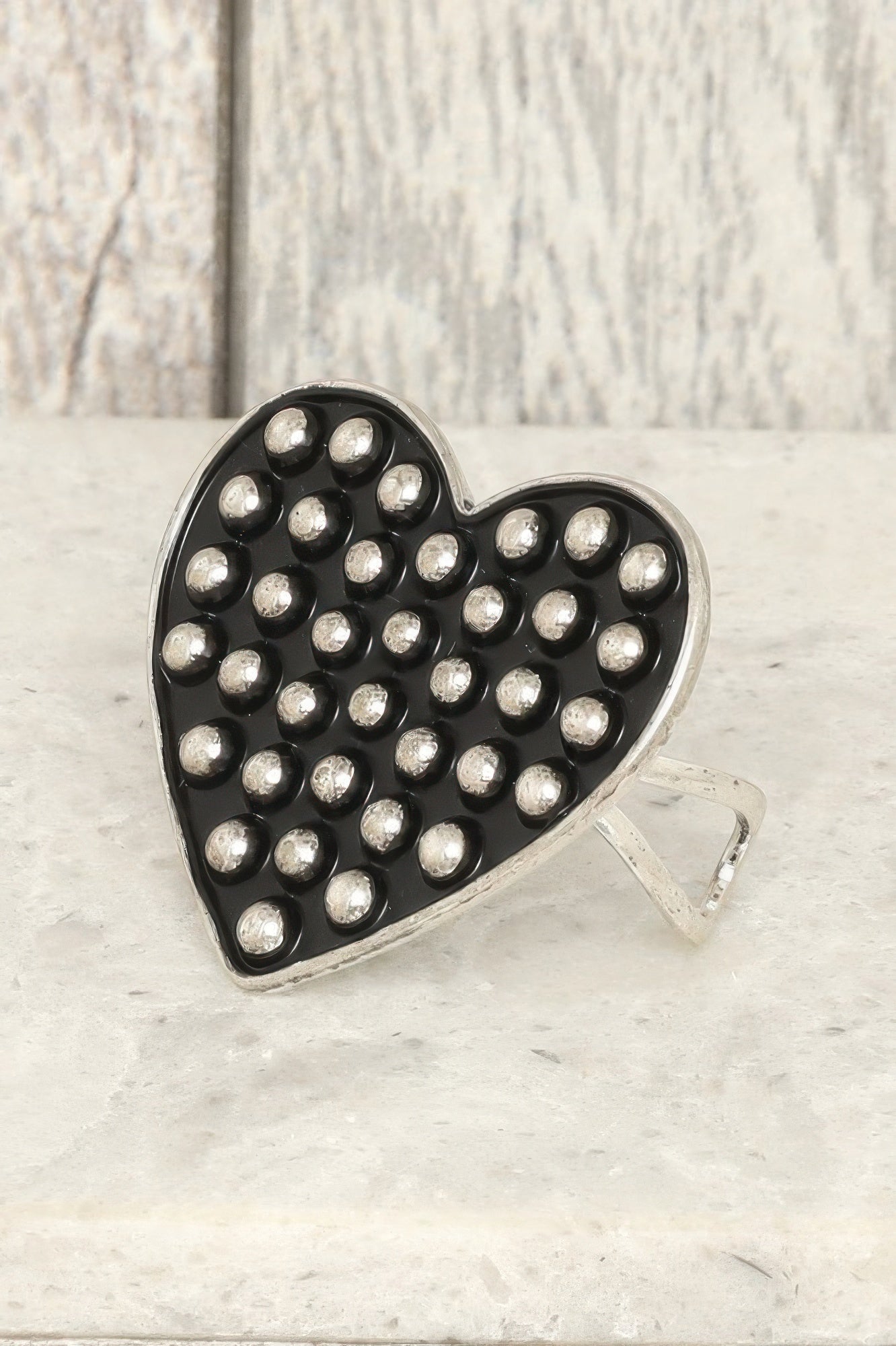 Western Bubble Heart Cuff Ring