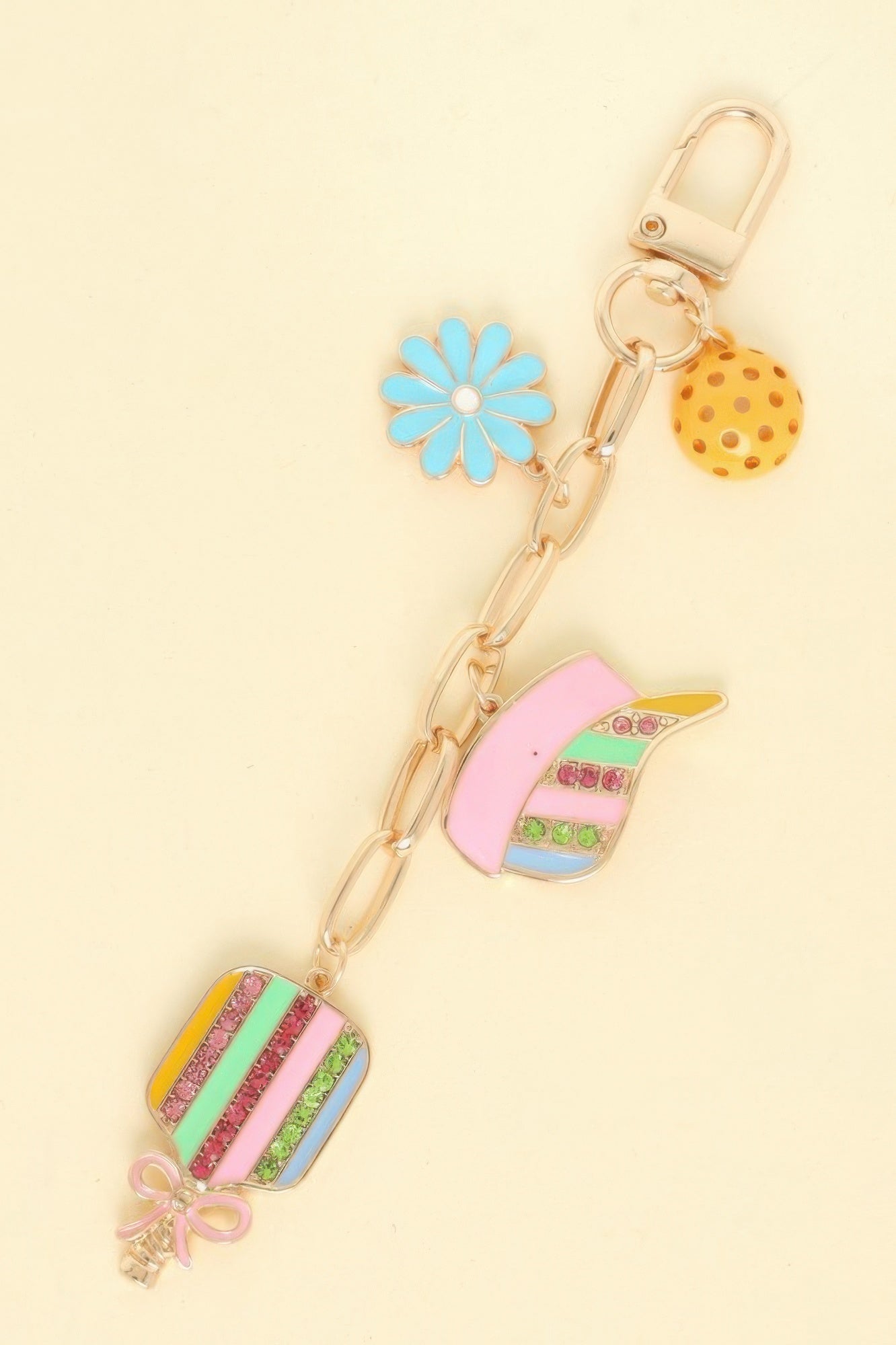 Pickleball Theme Bag Charm Chain