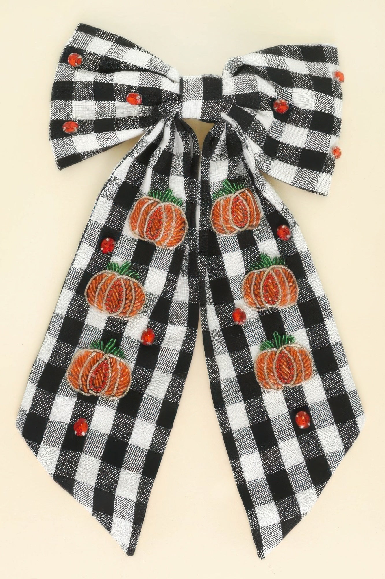 Halloween Theme Plaid Bow Barrette Hair Clip