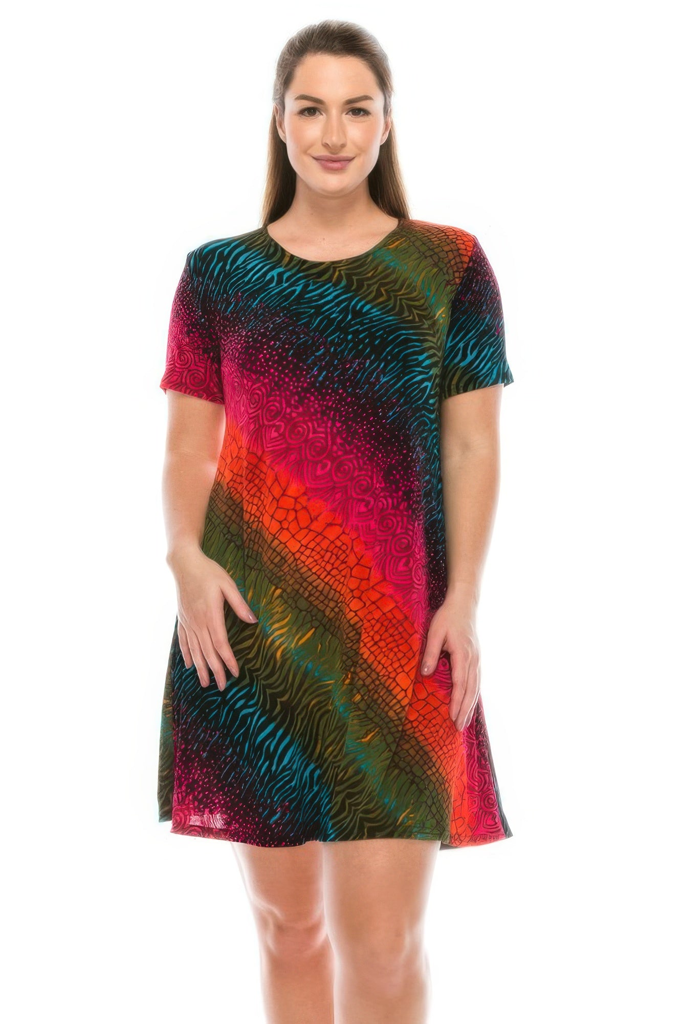 Short-sleeved Knee-length Dress