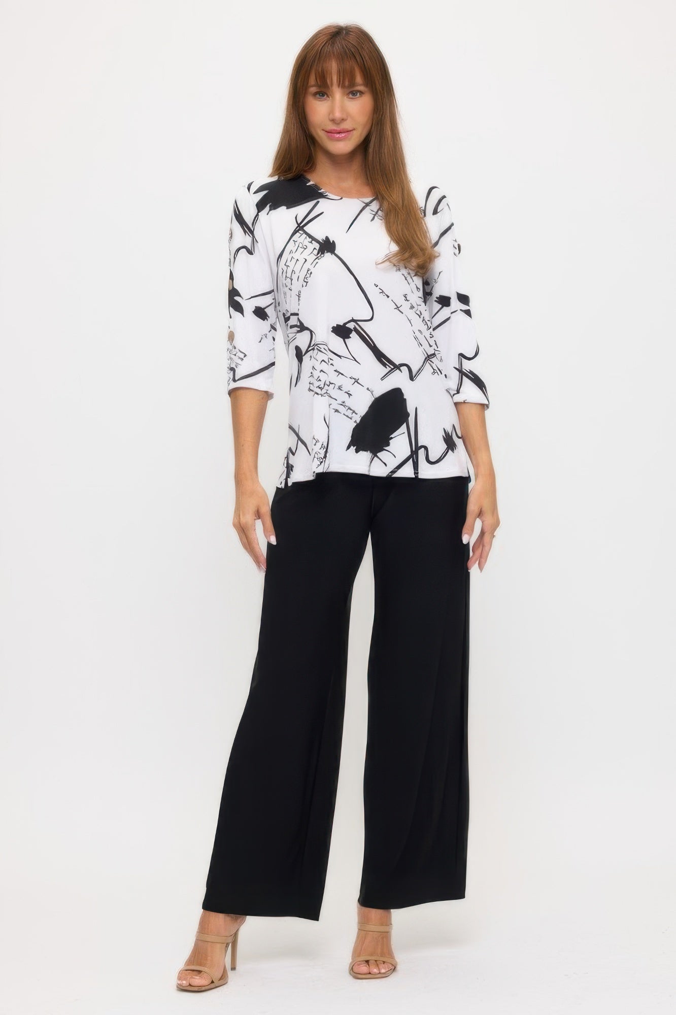 Plus Size Hit Side Button Sleeve Top