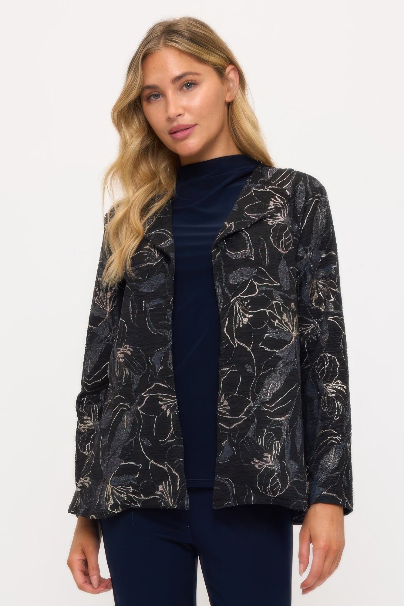 Fukuro Jacquard Open Front Jacket W/foil