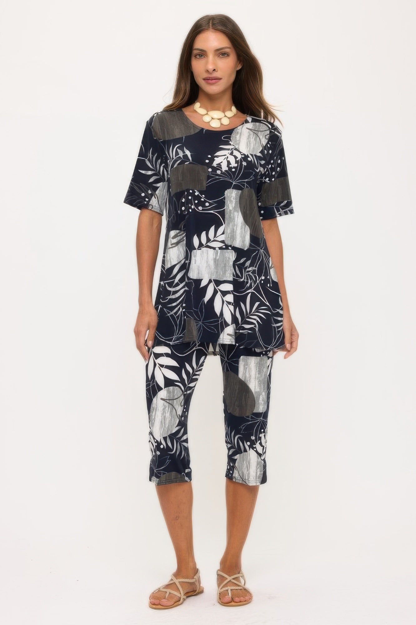 Print Bns Capri Pants Set