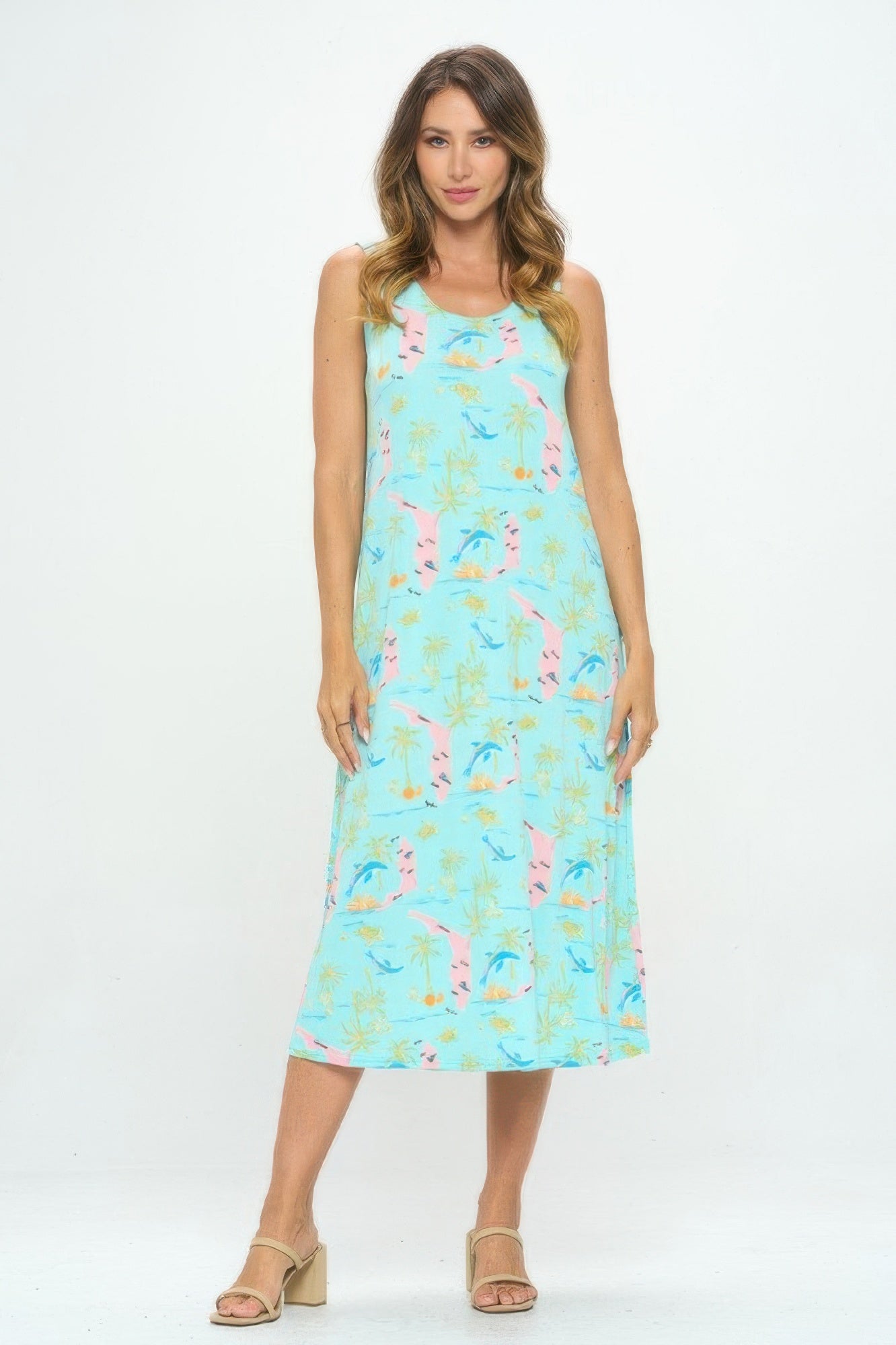 Bns Florida Print Tank Long Dress
