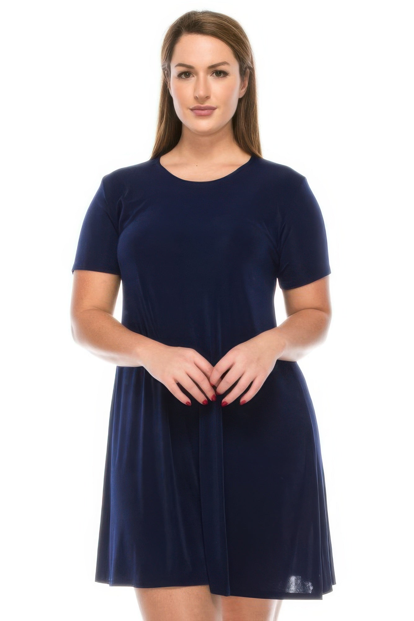 Stretchy Short Sleeve Short Dress