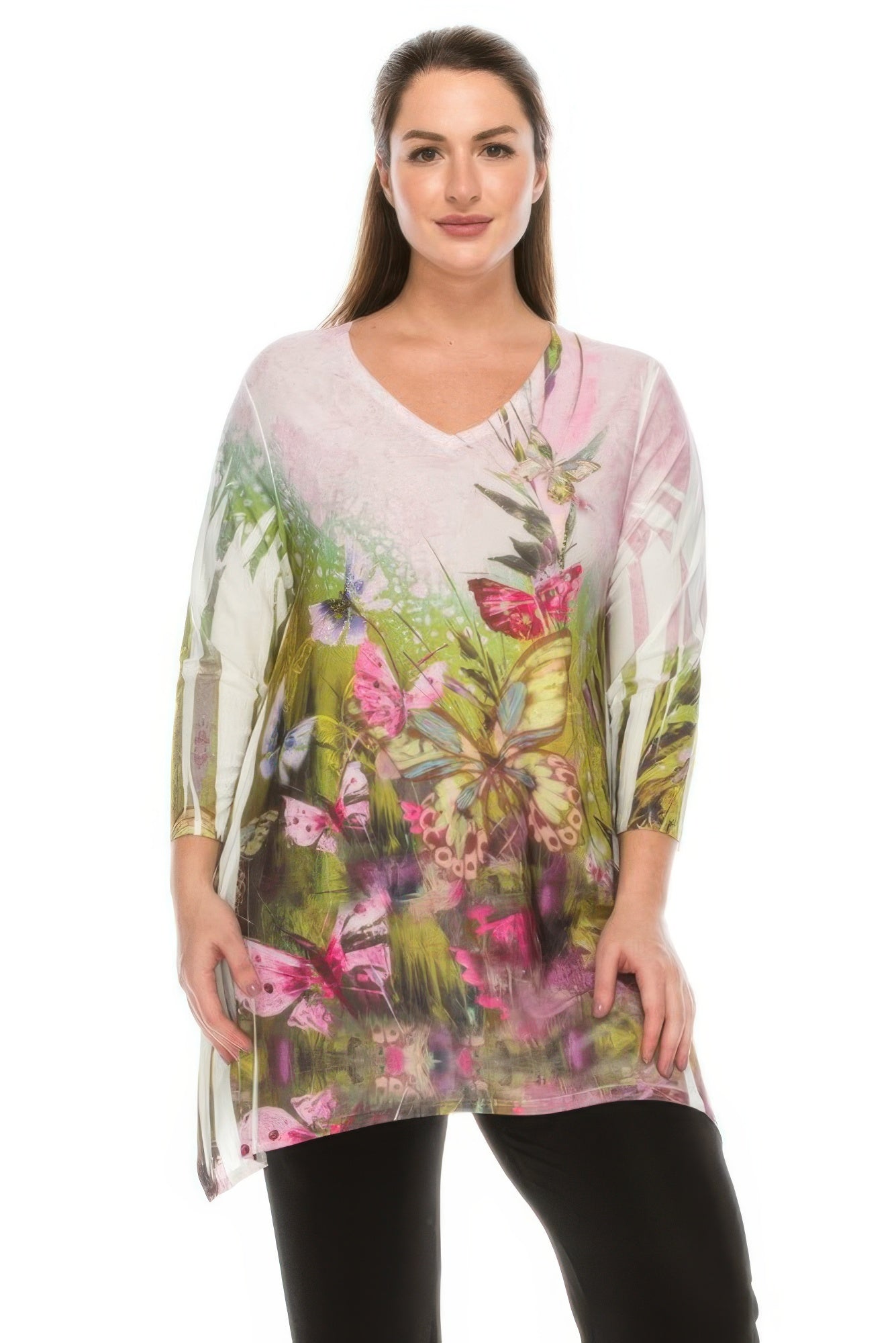 Quarter Sleeve Rhinestone Top