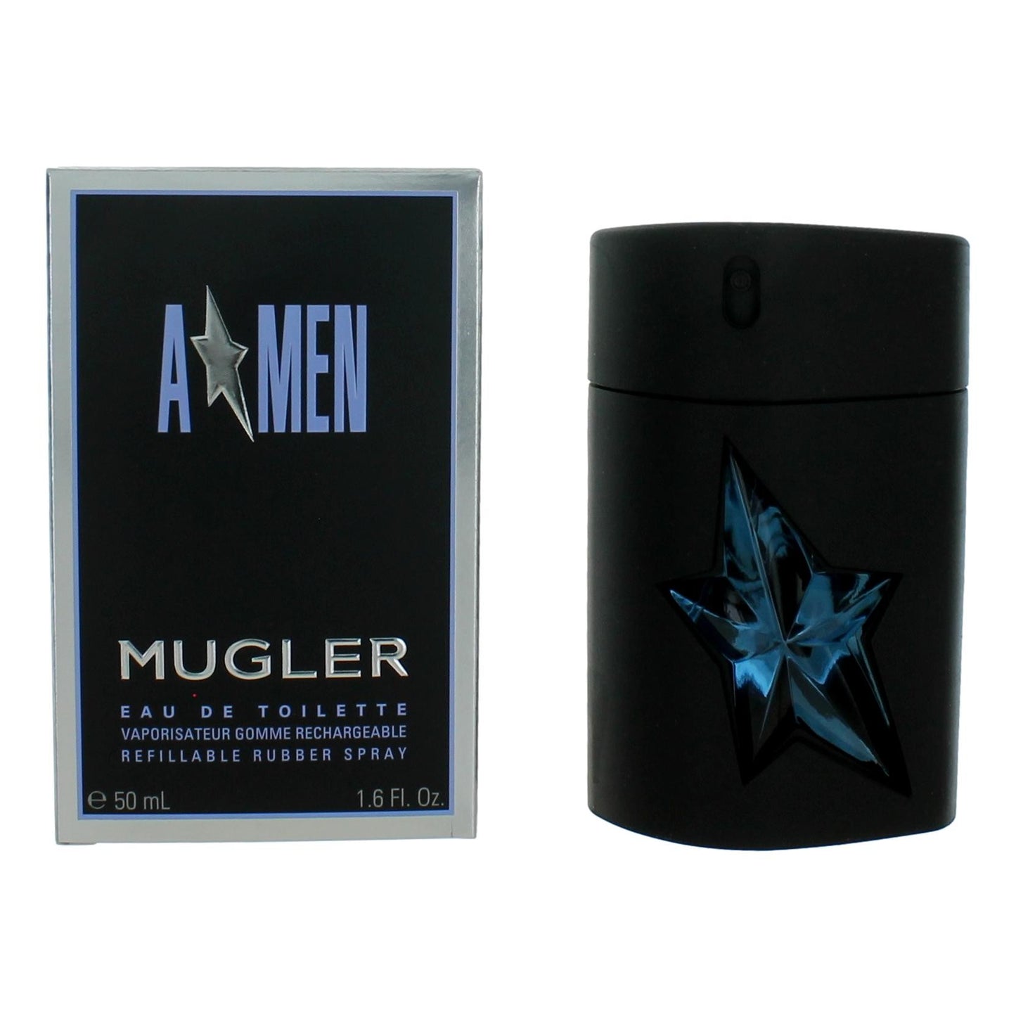 Thierry Mugler Angel by Thierry Mugler, (A*men) 1.6oz EDT Refillable Rubber Spray men