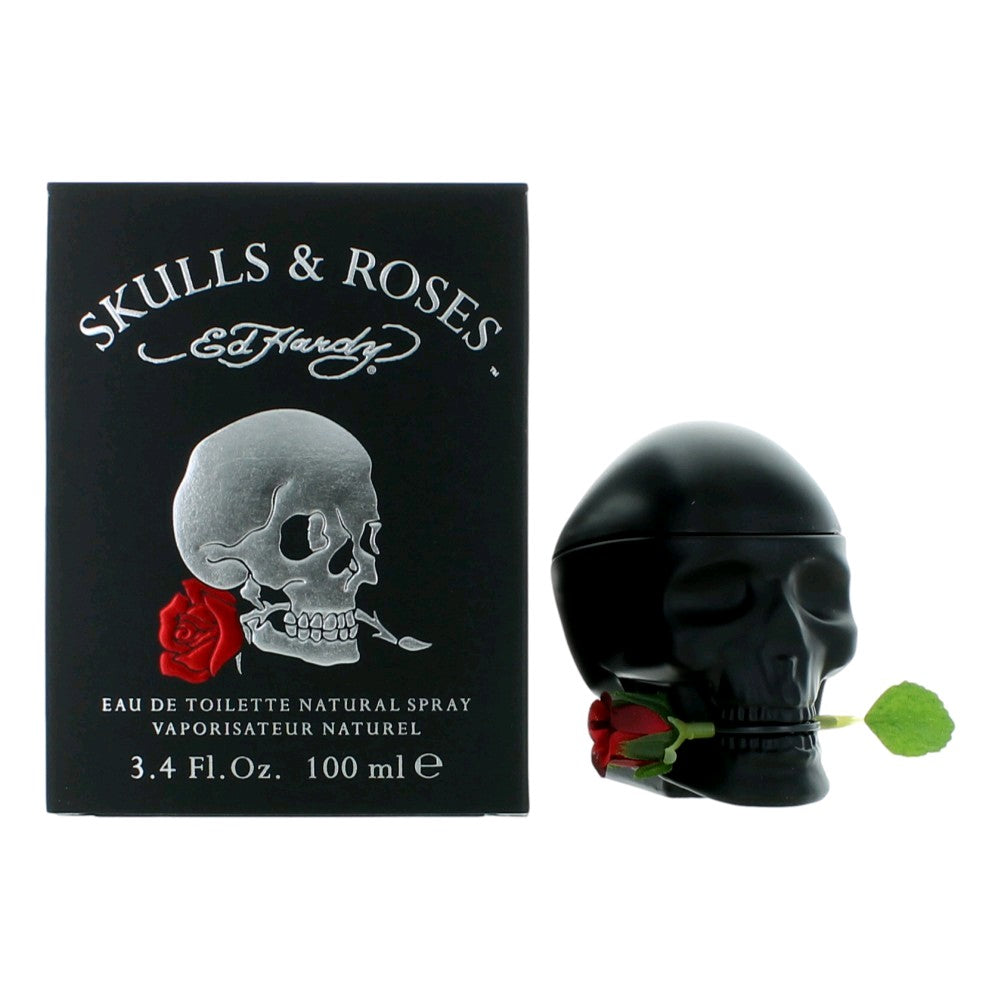 Ed Hardy Ed Hardy Skulls and Roses by Ed Hardy, 3.4 oz EDT Spray for Men