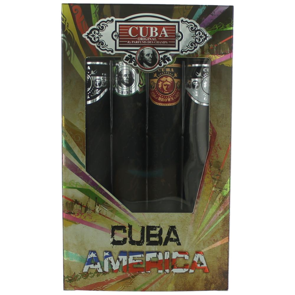 Cuba Cuba America by Cuba, 4 Piece Gift Set men with Black, Grey, Green & Brown