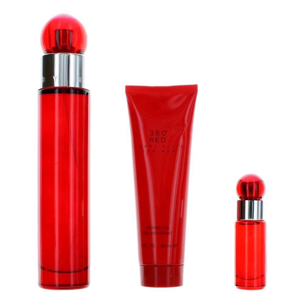 Perry Ellis Perry Ellis 360 Red by Perry Ellis, 3 Piece Gift Set for Men