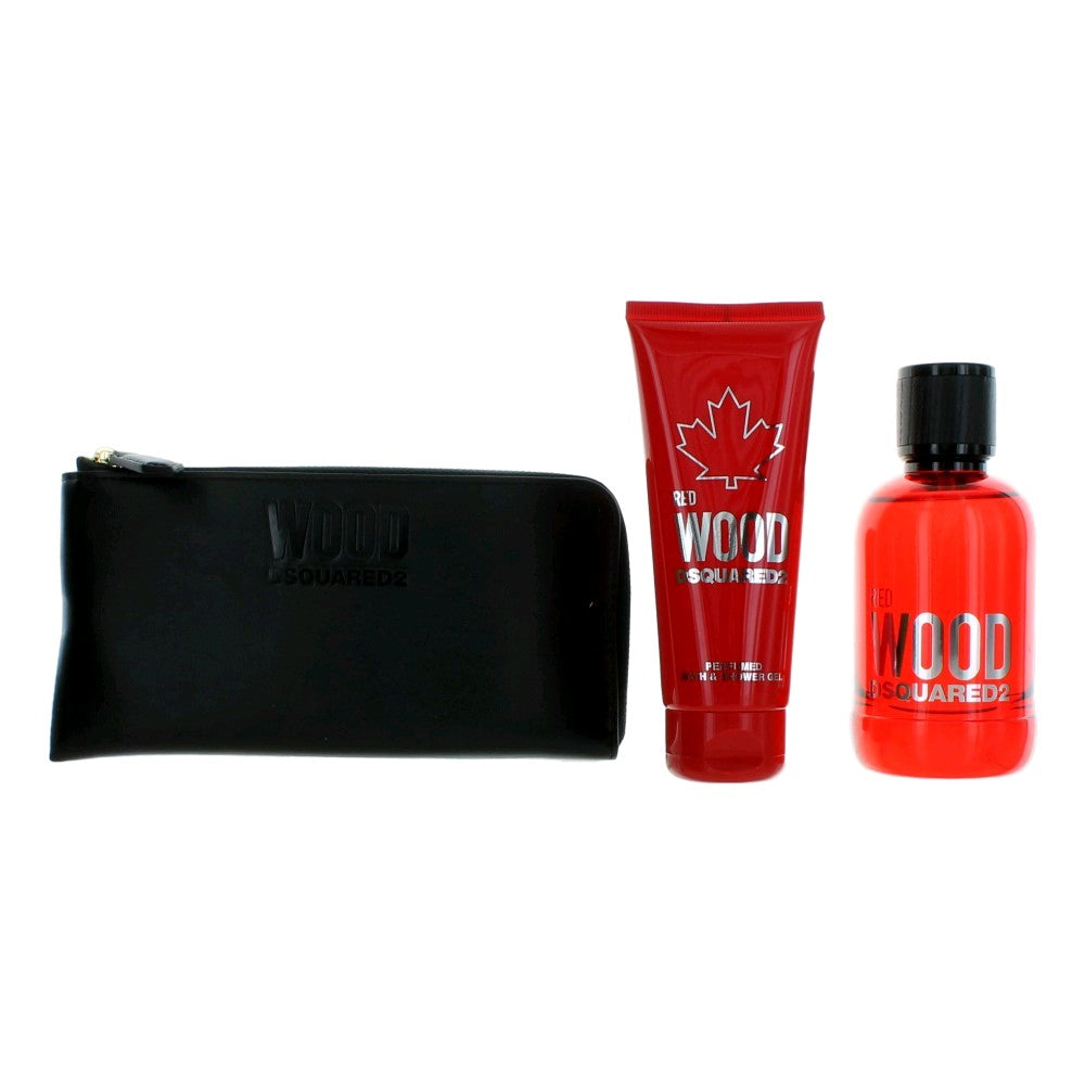 Dsquared2 Red Wood by Dsquared2, 3 Piece Gift Set for Women