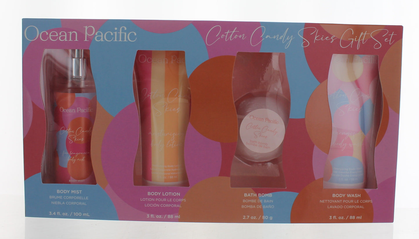 Ocean Pacific OP Cotton Candy Skies by Ocean Pacific, 4 Piece Gift Set for Women