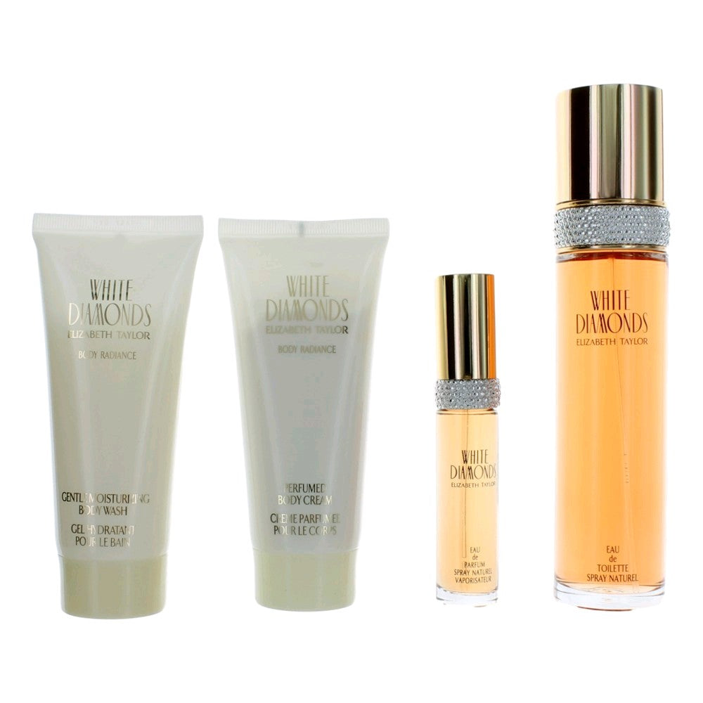 Elizabeth Taylor White Diamonds by Elizabeth Taylor, 4 Piece Gift Set women Blue Box