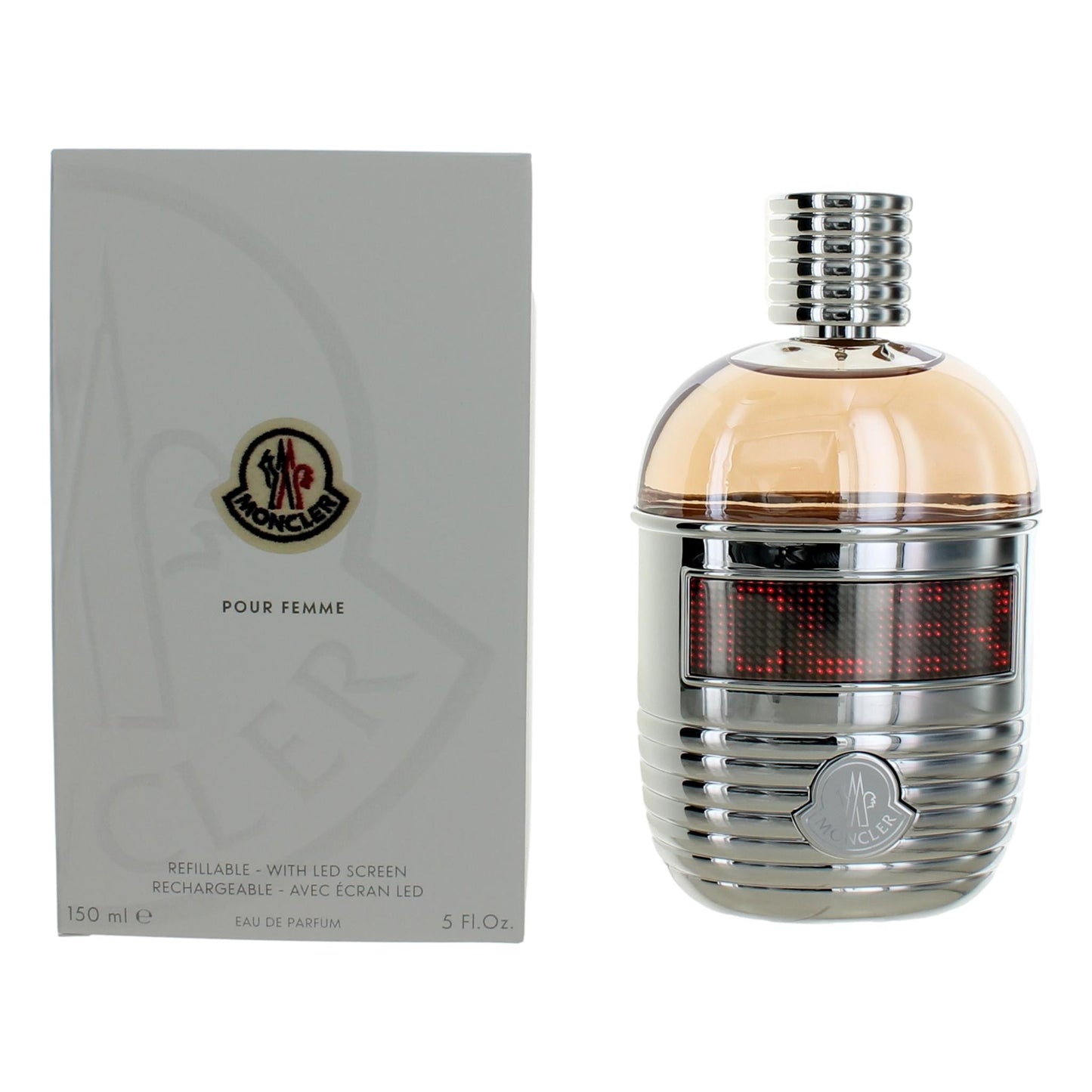 Moncler Moncler Pour Femme by Moncler, 5oz Refillable EDP Spray women with LED Screen