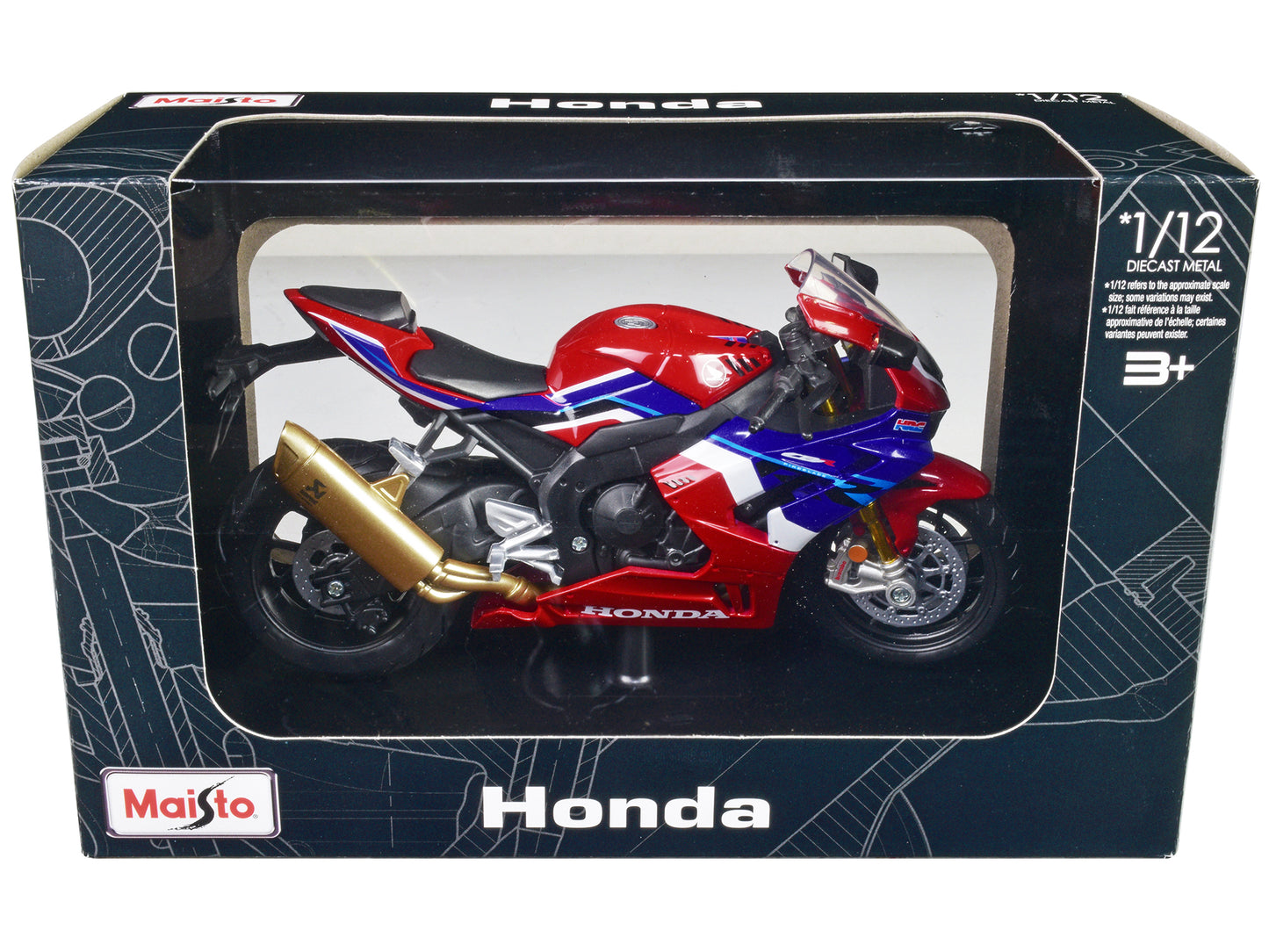 Maisto Honda CBR1000RR-R Fireblade SP Red with White and Blue Graphics with Stand 1/12 Diecast Motorcycle Model by Maisto