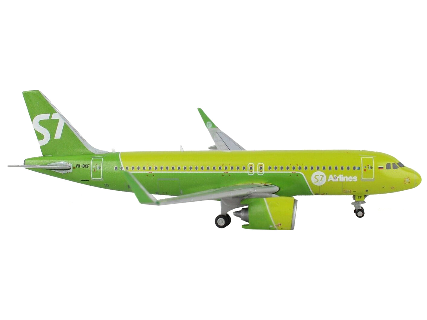 GeminiJets Airbus A320neo Commercial Aircraft "S7 Airlines" Green 1/400 Diecast Model Airplane by GeminiJets