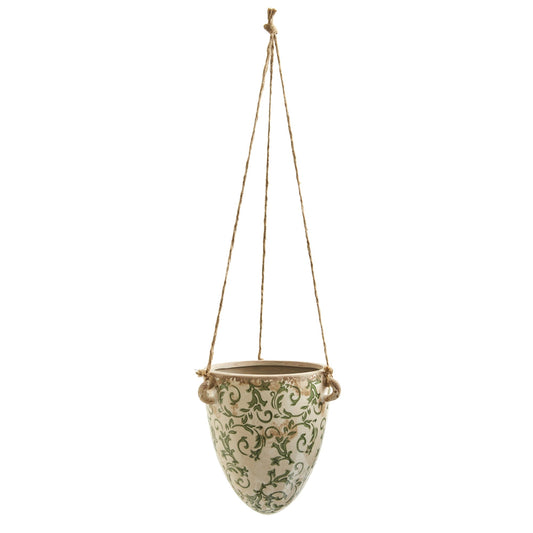 2' Tuscan Hanging Ceramic Scroll Planter