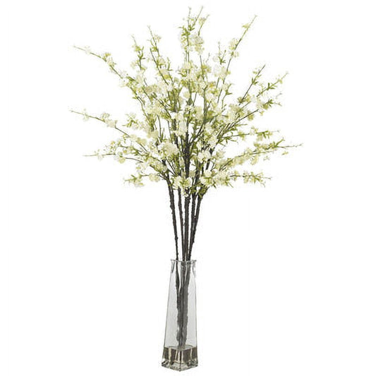 Cherry Blossoms w/Tall Vase White