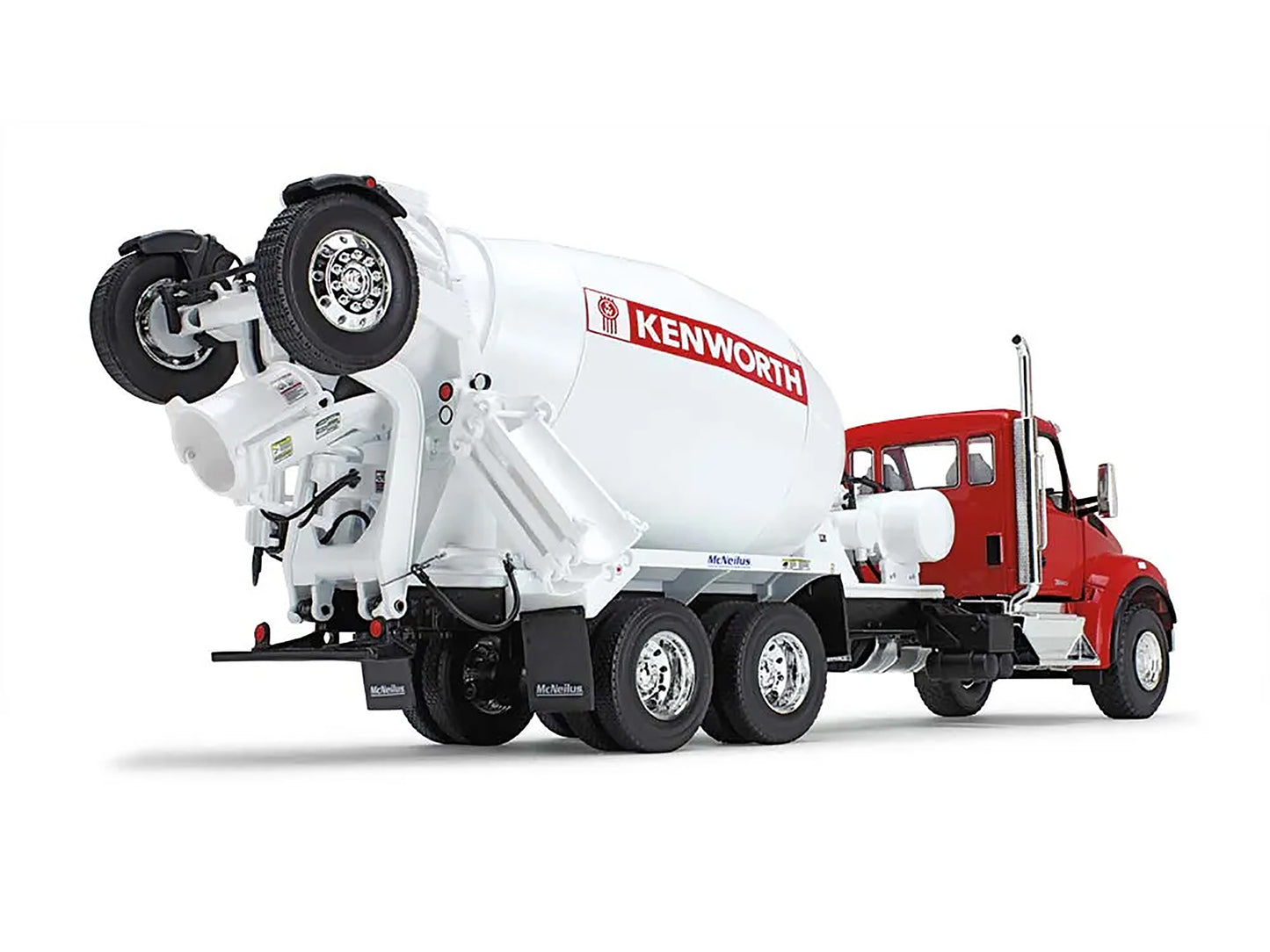 First Gear Kenworth T880S Truck with McNeilus Bridgemaster Cement Mixer Red and White 1/34 Diecast Model by First Gear