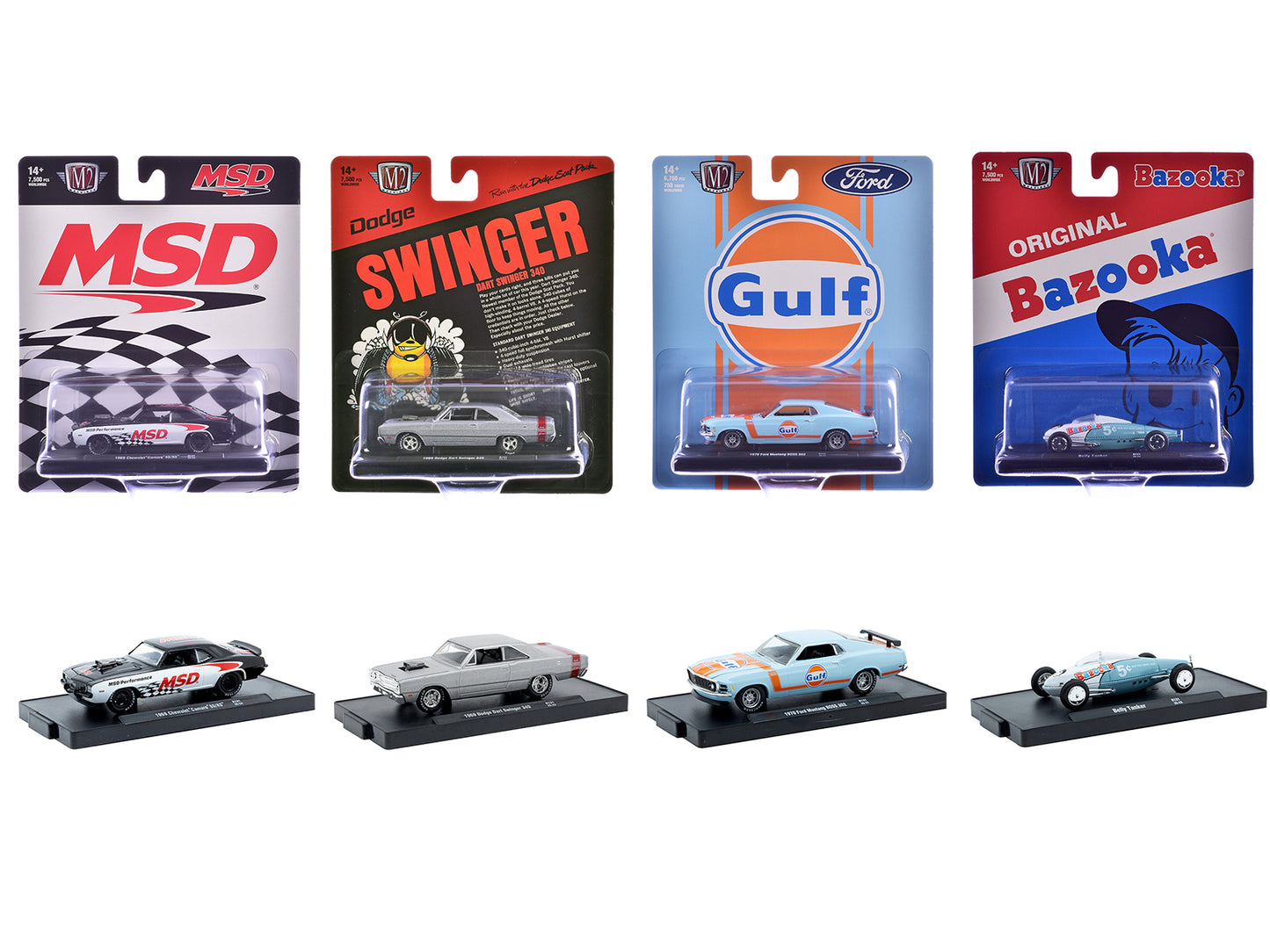 "Auto-Drivers" Set of 4 pieces in Blister Packs Release 131 Limited Edition to 7500 pieces Worldwide 1/64 Diecast Model Cars by M2 Machines