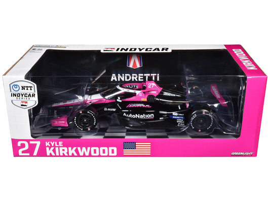 Greenlight Dallara IndyCar #27 Kyle Kirkwood "AutoNation" Andretti Autosport "NTT IndyCar Series" (2024) 1/18 Diecast Model Car by Greenlight