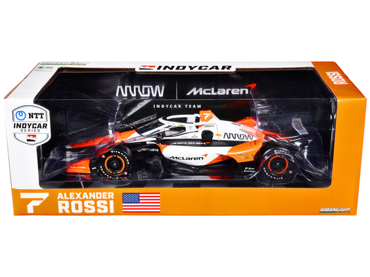 Greenlight Dallara IndyCar #7 Alexander Rossi "Arrow" Arrow McLaren "NTT IndyCar Series" (2024) 1/18 Diecast Model Car by Greenlight