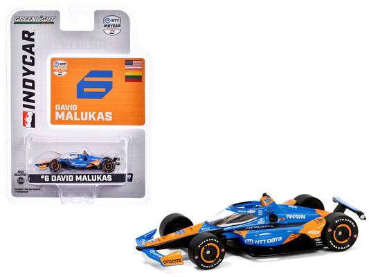 Greenlight Dallara IndyCar #6 David Malukas "NTT Data" Arrow McLaren "NTT IndyCar Series" (2024) 1/64 Diecast Model Car by Greenlight