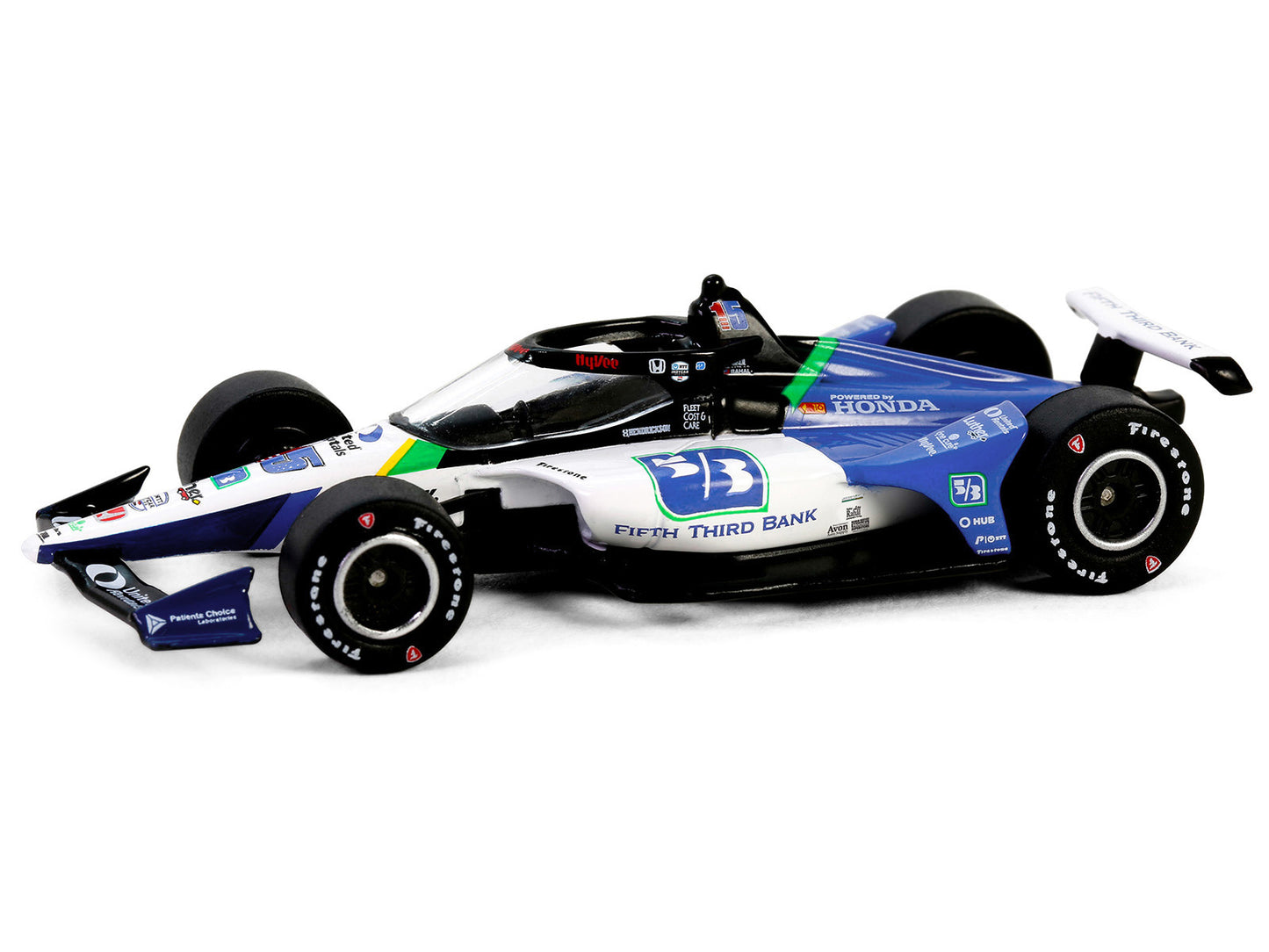 Greenlight Dallara IndyCar #15 Graham Rahal "Fifth Third Bank" Rahal Letterman Lanigan Racing "NTT IndyCar Series" (2024) 1/64 Diecast Model Car by Greenlight