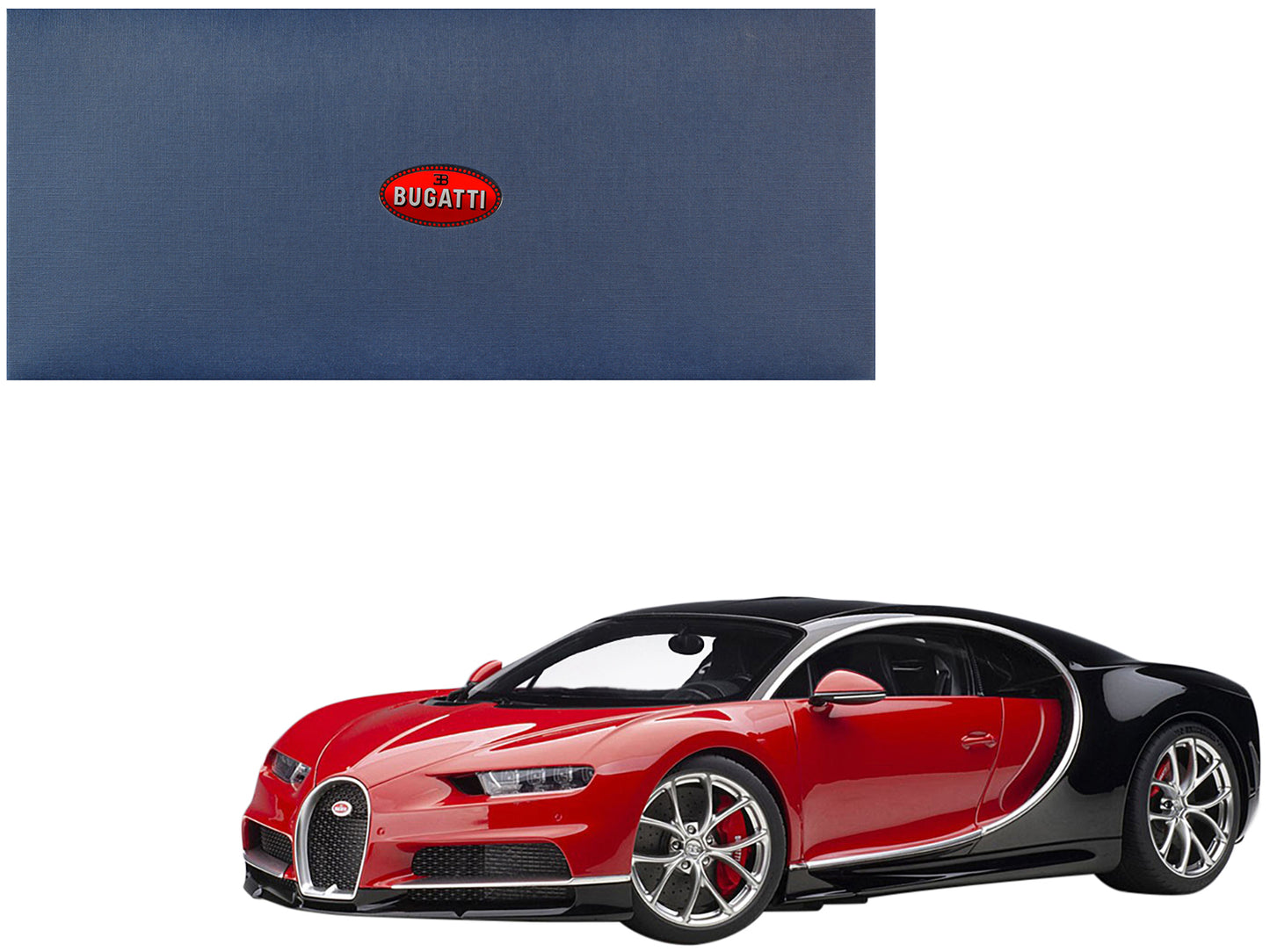Autoart Bugatti Chiron Italian Red and Nocturne Black 1/12 Model Car by Autoart