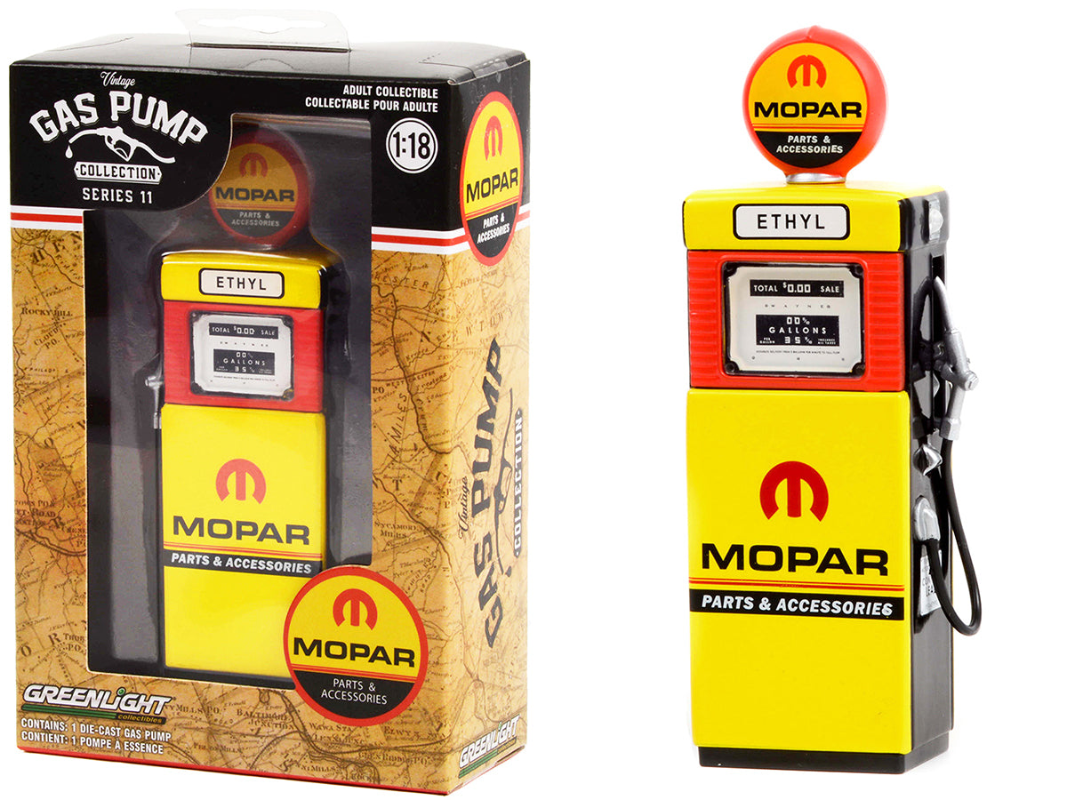 Greenlight 1951 Wayne 505 Gas Pump "MOPAR Parts & Accessories" Yellow "Vintage Gas Pumps" Series 11 1/18 Diecast Model by Greenlight