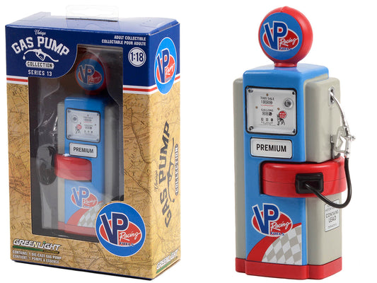 Greenlight 1948 Wayne 100-A Gas Pump "VP Racing Fuels" Blue and Gray "Vintage Gas Pumps" Series 13 1/18 Diecast Model by Greenlight