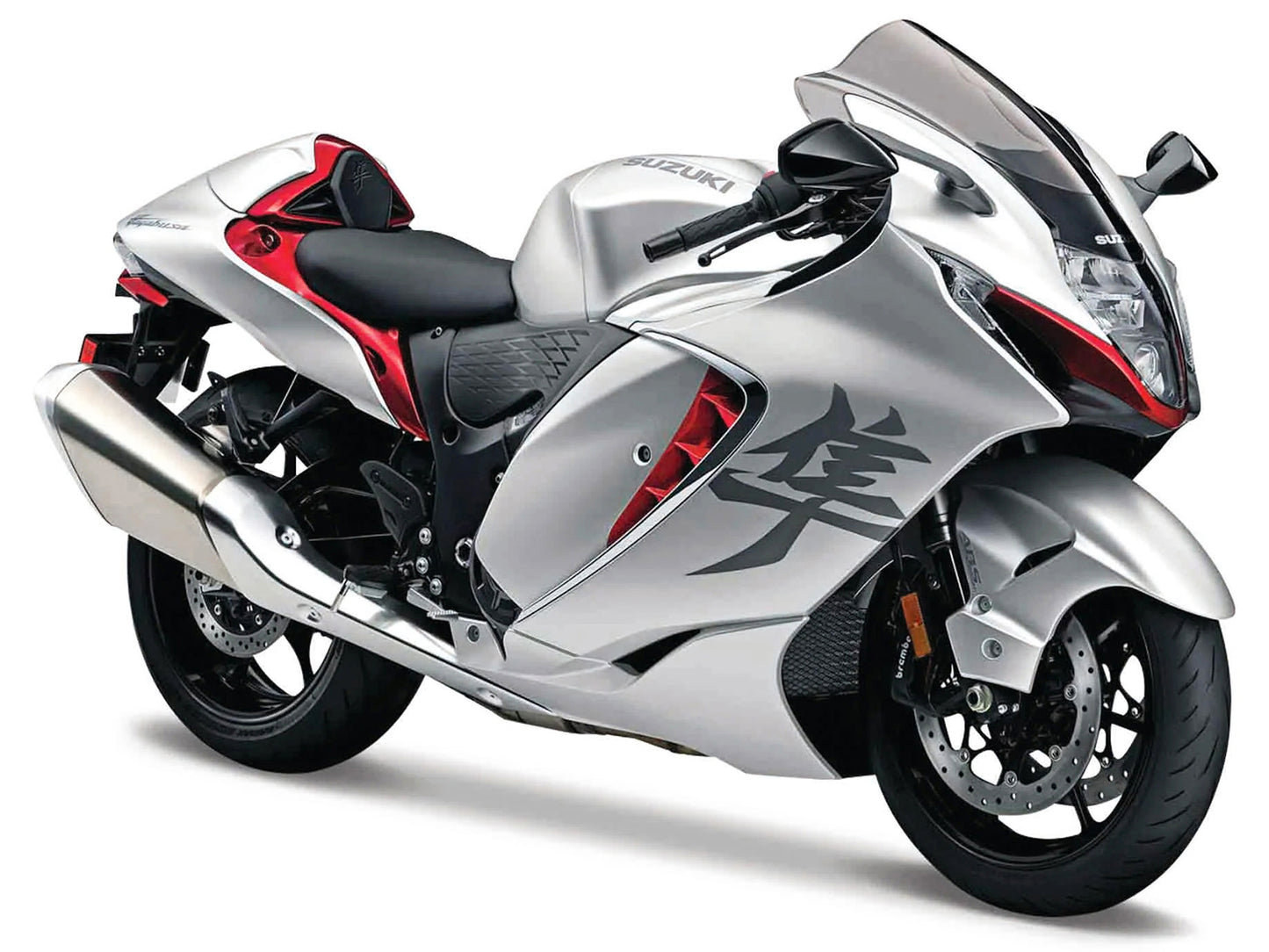 Maisto 2022 Suzuki Hayabusa Silver Metallic 1/12 Diecast Motorcycle Model by Maisto