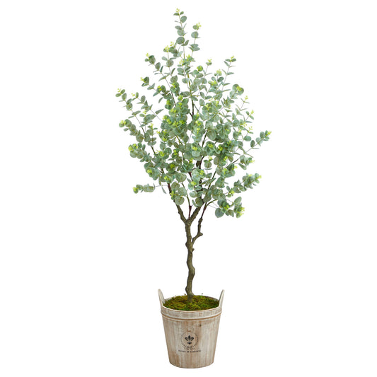 5' Eucalyptus Artificial Tree in Farmhouse Planter