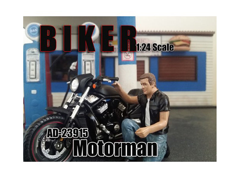American Diorama Biker Motorman Figure For 1:24 Scale Models by American Diorama