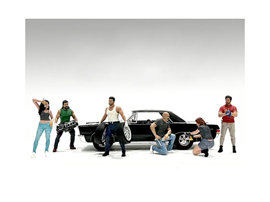"Muscle Mechanics" 6 piece Figure Set for 1/24 Scale Models by American Diorama