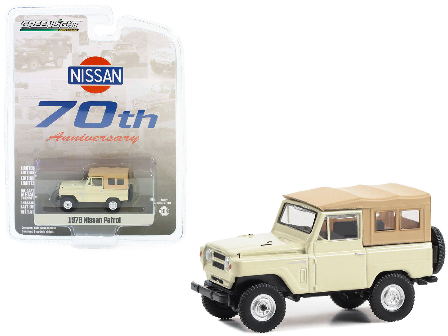 Greenlight 1978 Nissan Patrol Beige with Light Brown Top "70th Anniversary" "Anniversary Collection" Series 16 1/64 Diecast Model Car by Greenlight