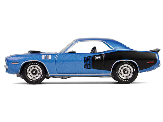 Greenlight 1971 Plymouth Barracuda 440 6bbl B5 Blue Metallic "Barracuda 60th Anniversary" "Anniversary Collection" Series 17 1/64 Diecast Model Car by Greenlight
