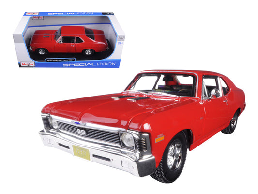 Maisto 1970 Chevrolet Nova SS Coupe Red 1/18 Diecast Model Car by Maisto