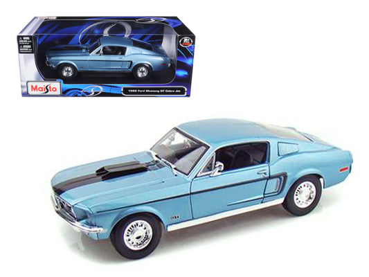 Maisto 1968 Ford Mustang CJ Cobra Jet Blue 1/18 Diecast Model Car by Maisto