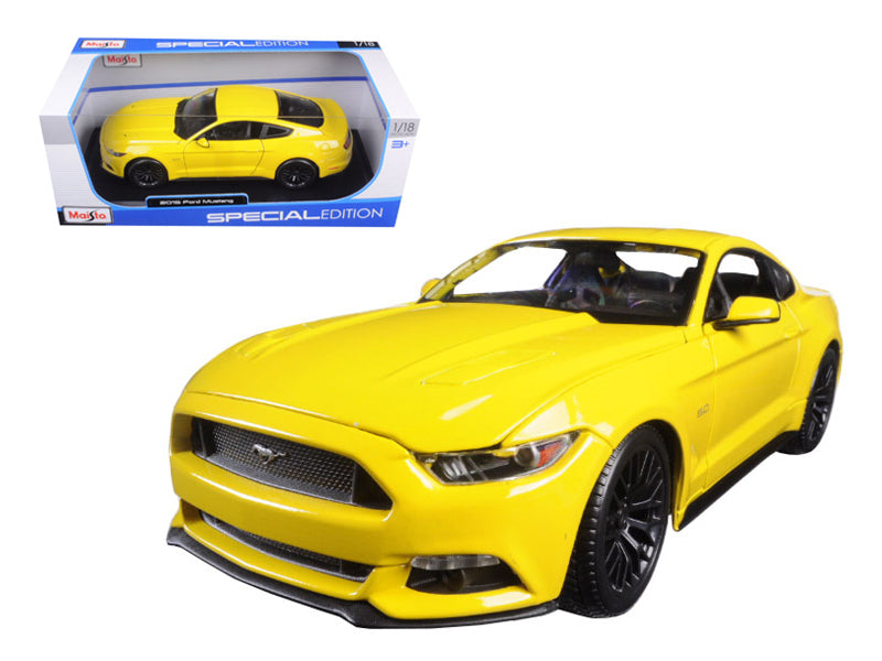 Maisto 2015 Ford Mustang GT 5.0 Yellow 1/18 Diecast Model Car by Maisto