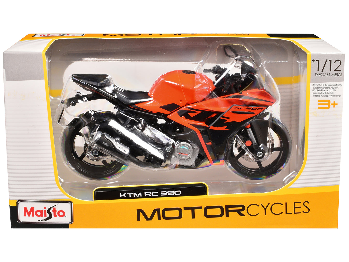 Maisto KTM RC 390 Motorcycle Orange and Black 1/12 Diecast Model by Maisto