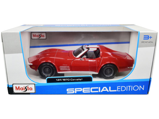 Maisto 1970 Chevrolet Corvette Convertible Red 1/24 Diecast Model Car by Maisto