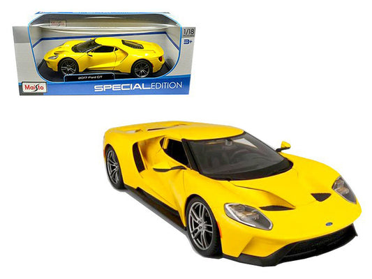 Maisto 2017 Ford GT Yellow 1/18 Diecast Model Car by Maisto