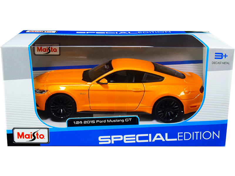 Maisto 2015 Ford Mustang GT 5.0 Orange Metallic 1/24 Diecast Model Car by Maisto