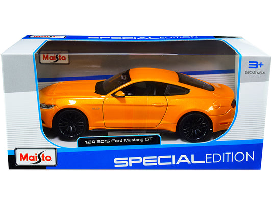 Maisto 2015 Ford Mustang GT 5.0 Orange Metallic 1/24 Diecast Model Car by Maisto