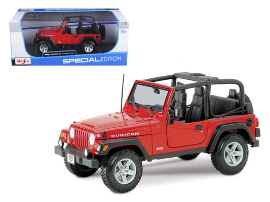 Maisto Jeep Wrangler Rubicon Red 1/18 Diecast Model Car by Maisto